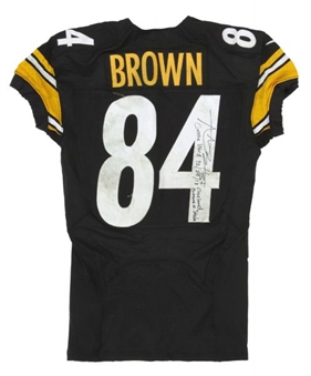 Antonio Brown Pittsburgh Steelers Game Used and Signed Jersey, 12-29-13 vs. Cleveland (Team Record for Yards!) (Brown LOA)